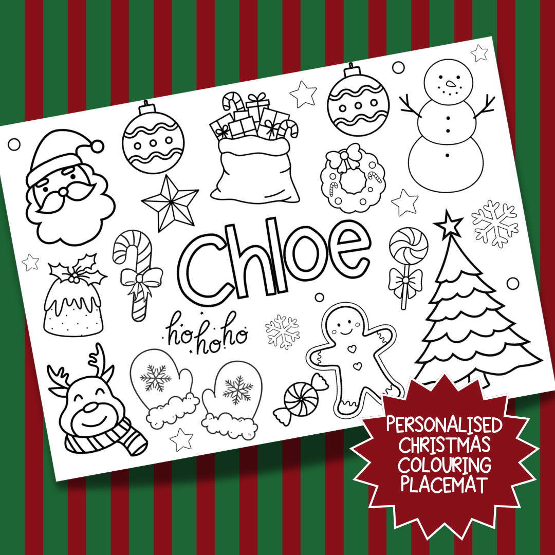 Personalised Christmas Colouring Activity Placemat