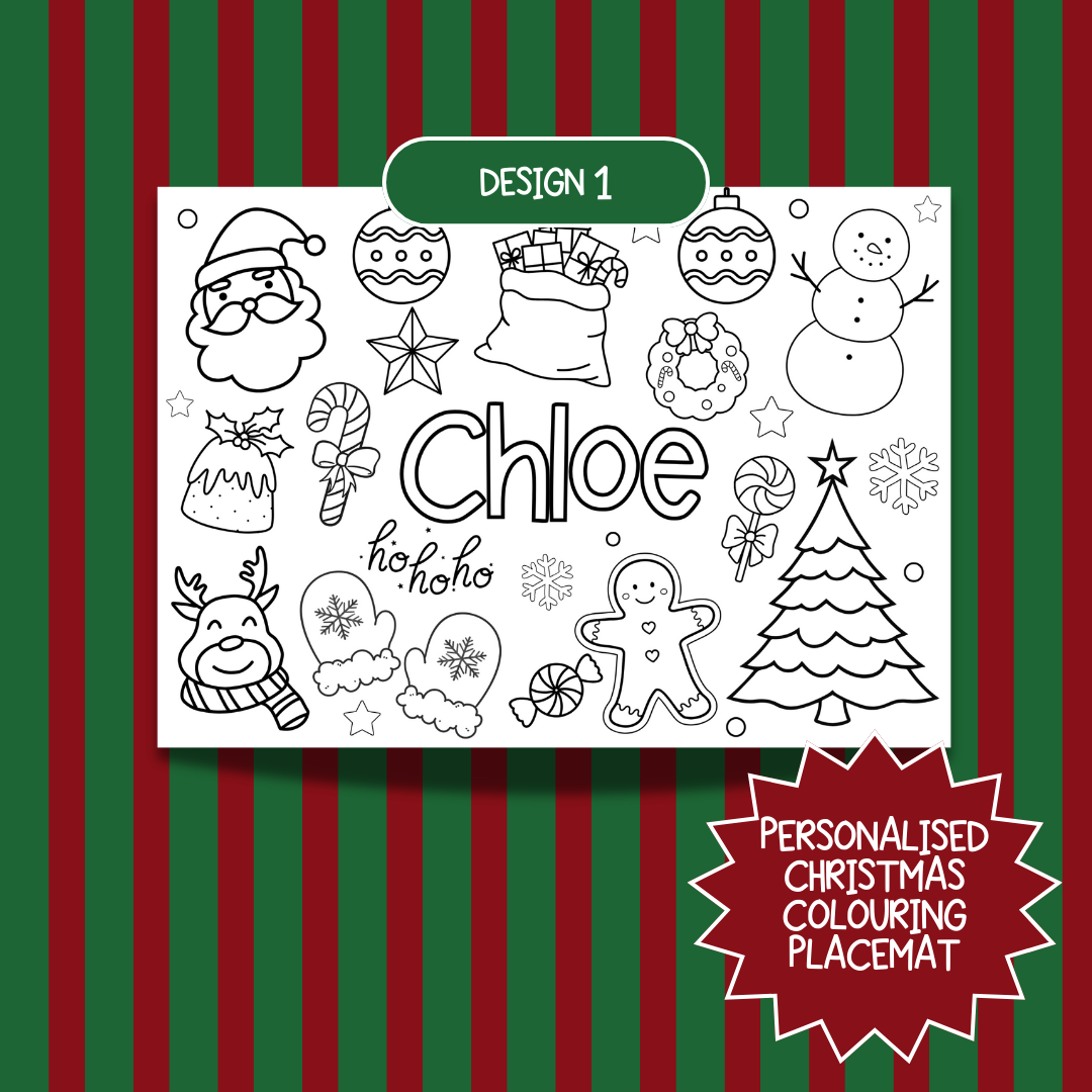 Personalised Christmas Colouring Activity Placemat
