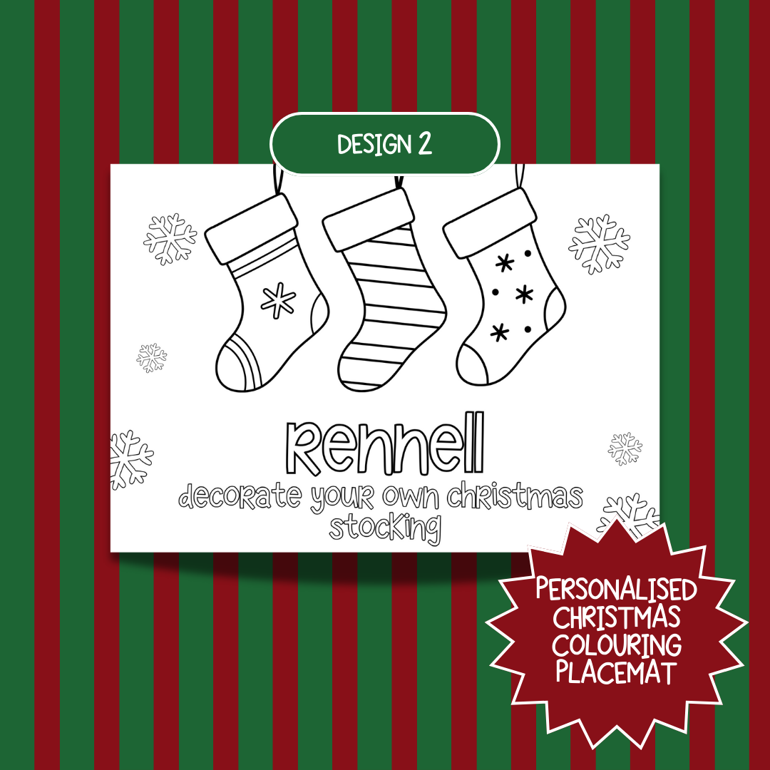 Personalised Christmas Colouring Activity Placemat