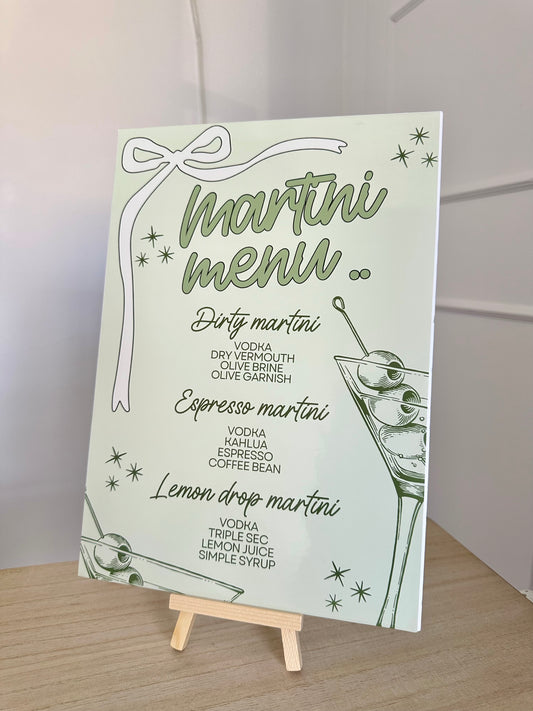 TINI BIT OLDER MARTINI MENU