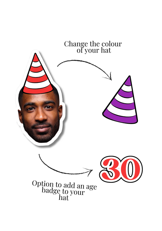 PERSONALISED BIRTHDAY HAT FACE CONFETTI