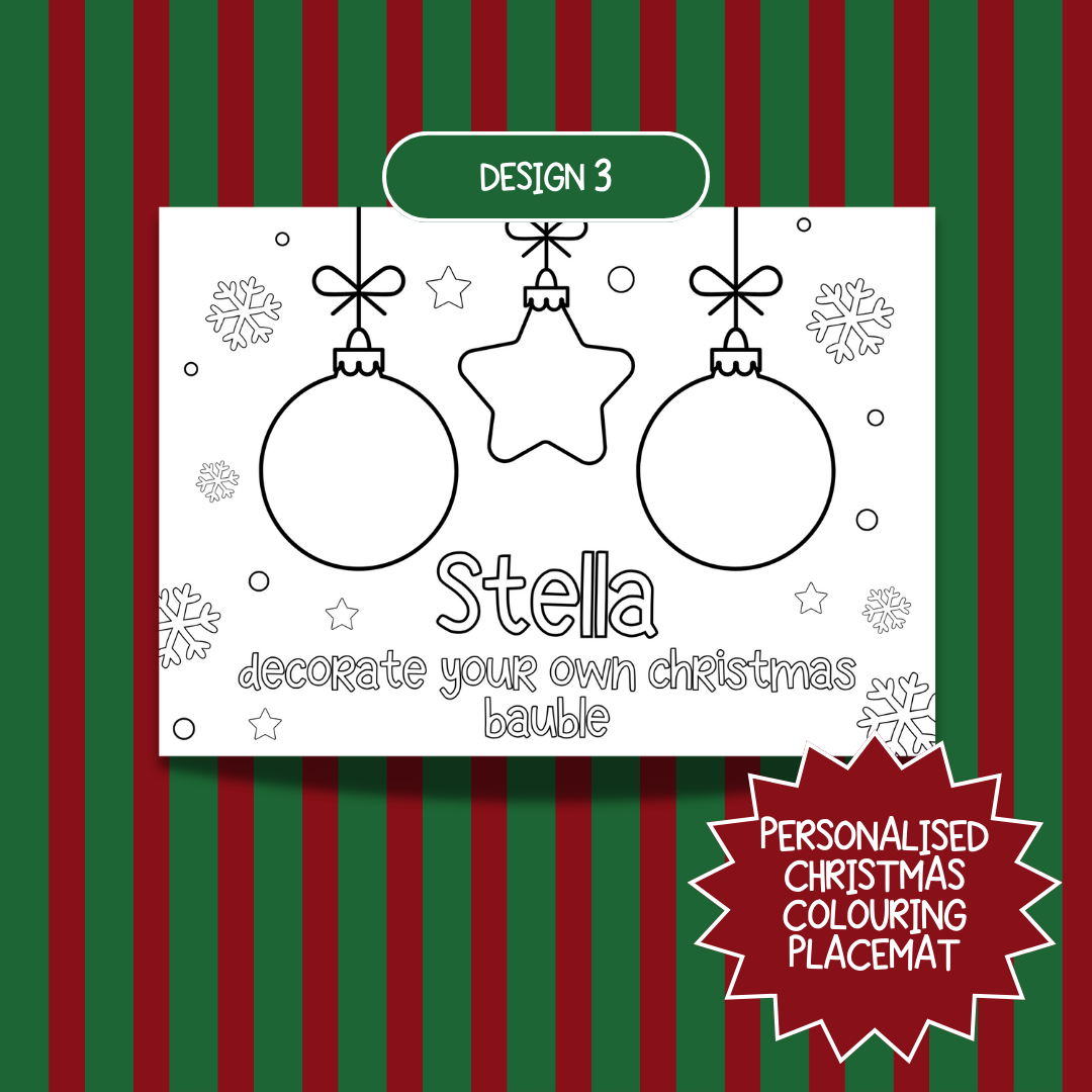 Personalised Christmas Colouring Activity Placemat