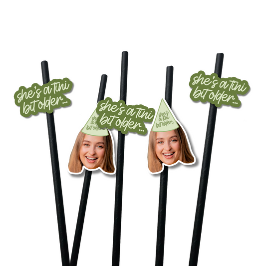 PERSONALISED TINI BIT OLDER STRAW TOPPER & STRAWS