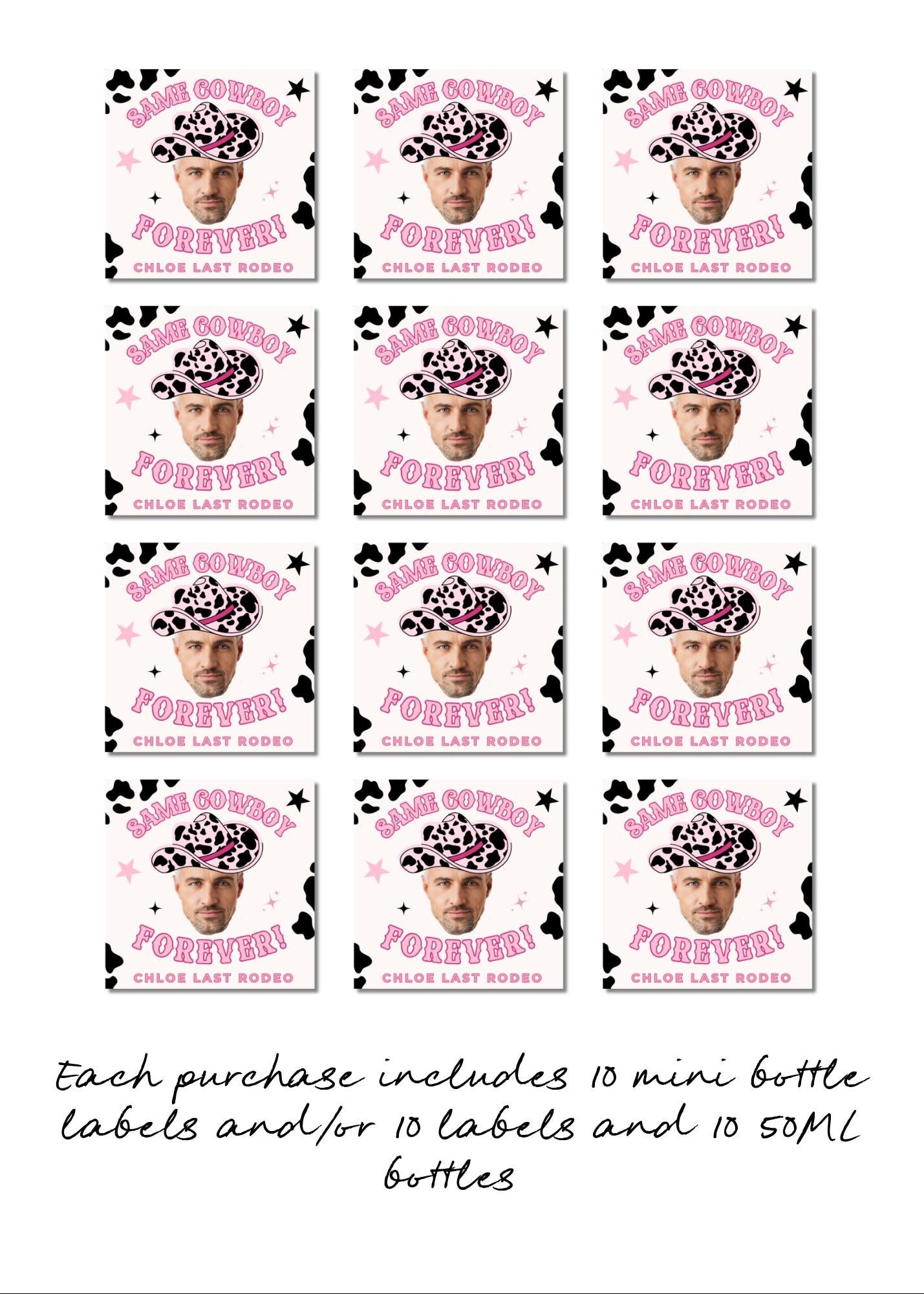 LAST RODEO PERSONALISED MINI ALCOHOL LABELS & BOTTLES