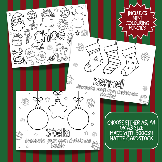 Personalised Christmas Colouring Activity Placemat
