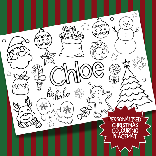 Personalised Christmas Colouring Activity Placemat