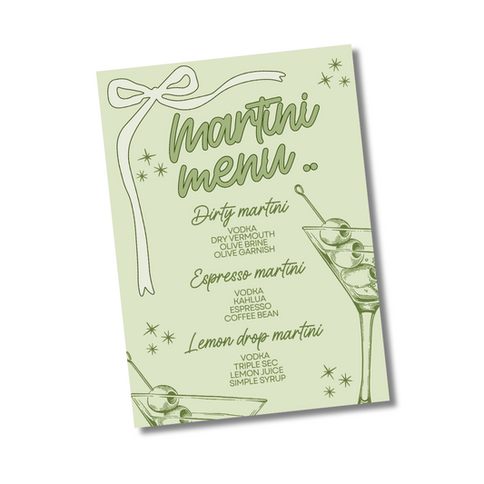 TINI BIT OLDER MARTINI MENU