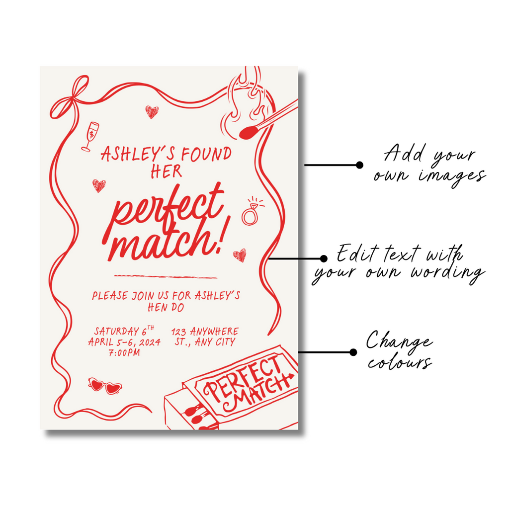Perfect Match Invite & Itinerary (DIGITAL)