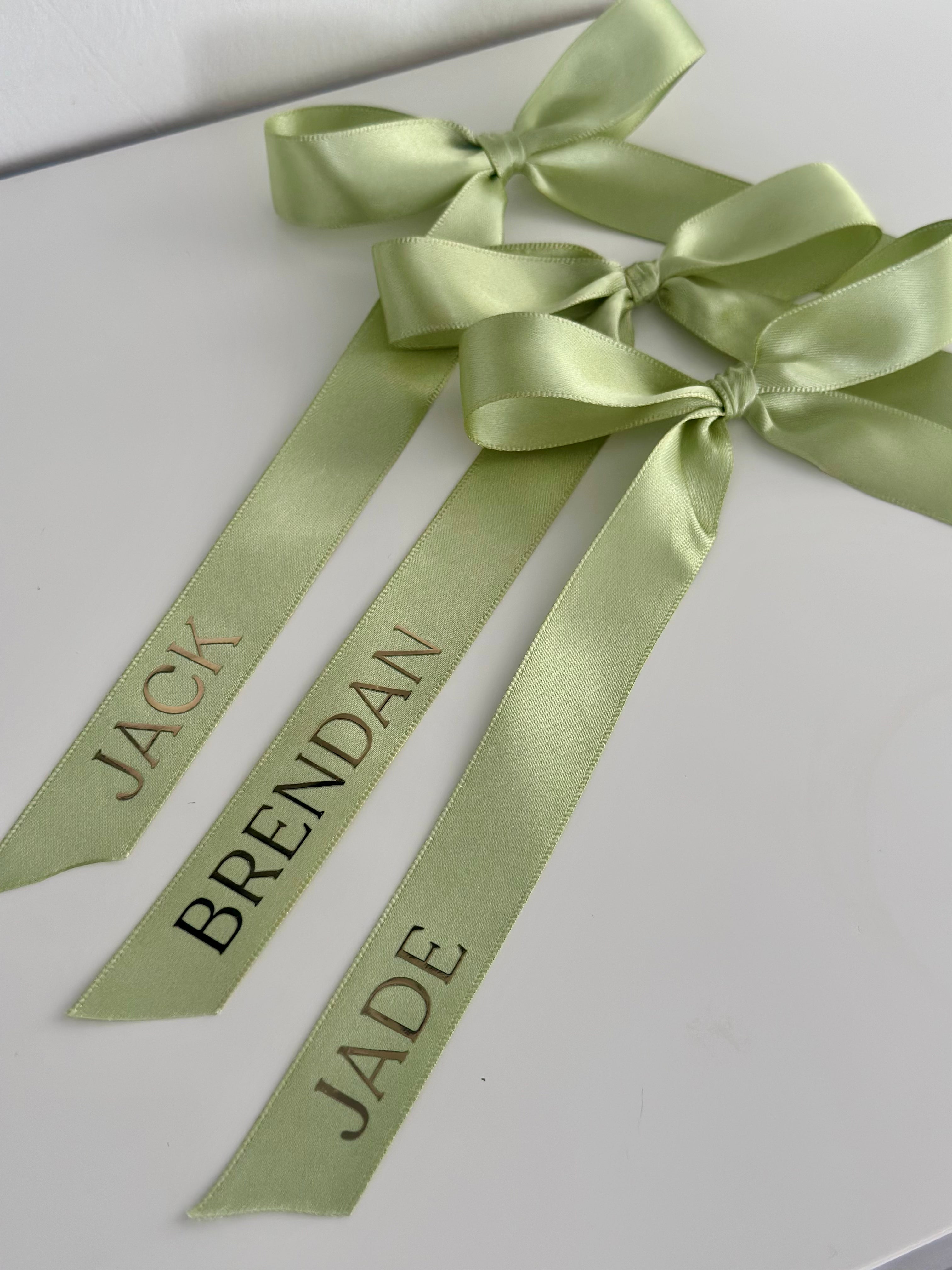 Pre-Tied Personalised Name Ribbons