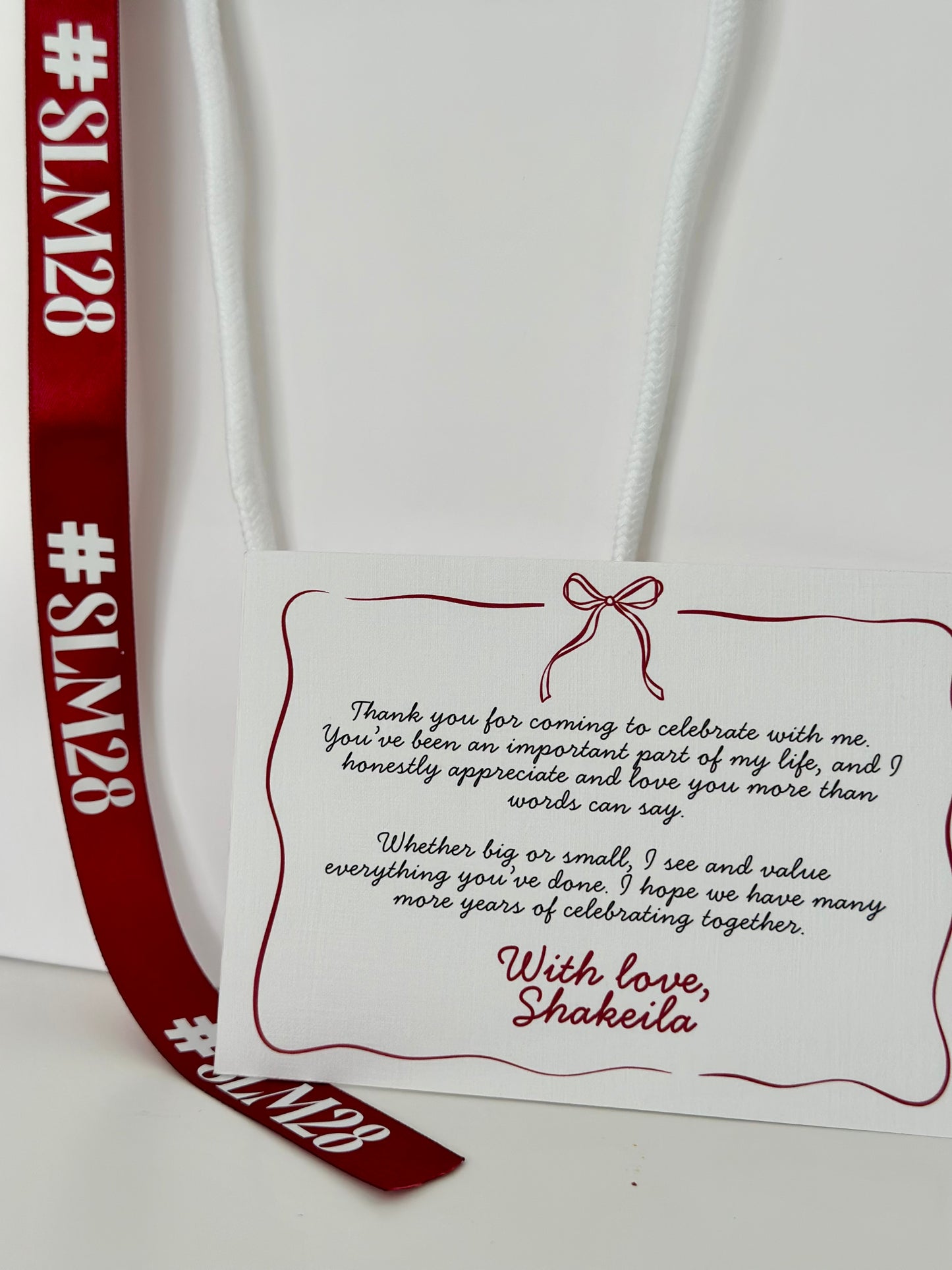 BOW THEMED THANK YOU CARD