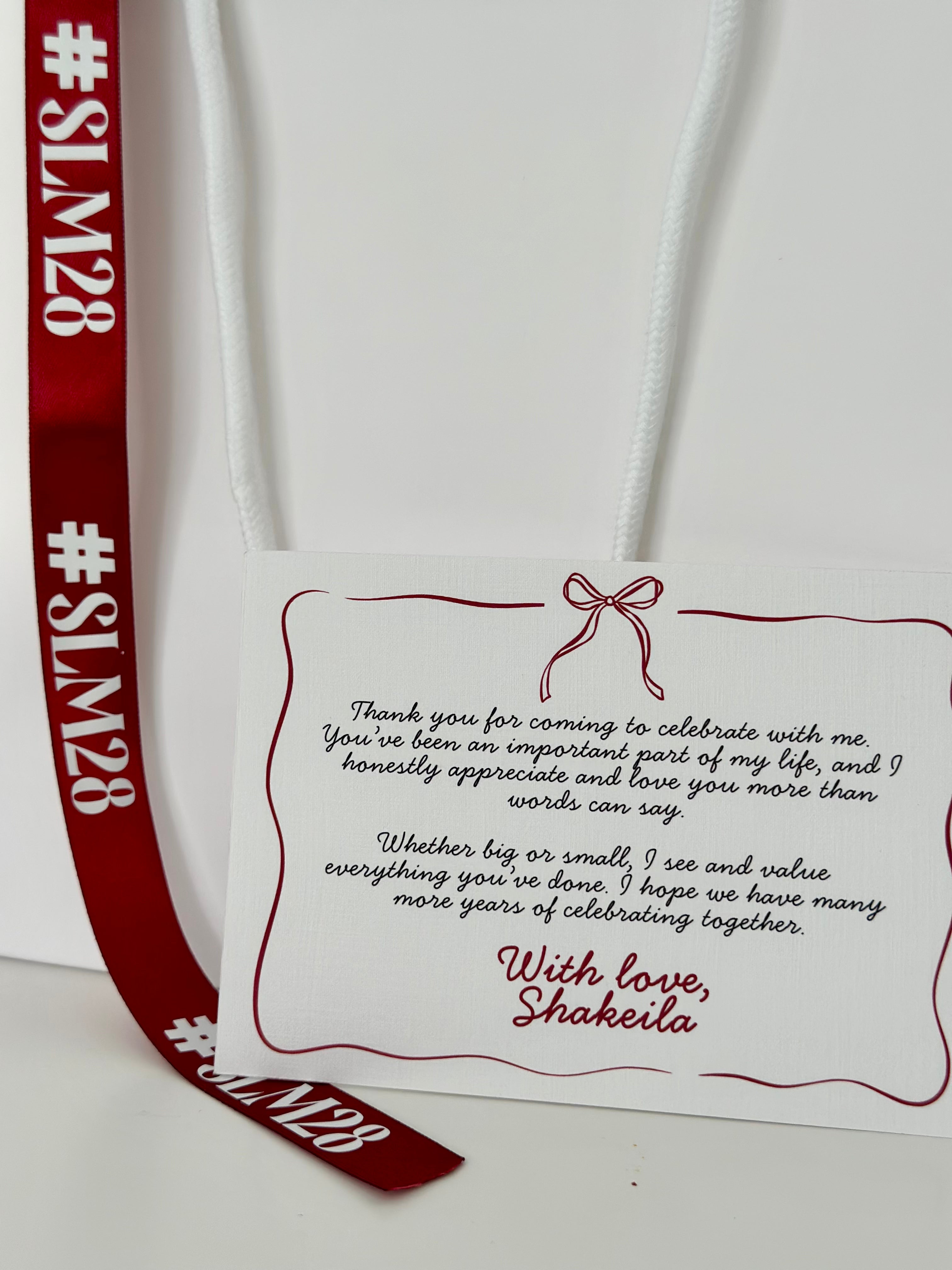 BOW THEMED THANK YOU CARD