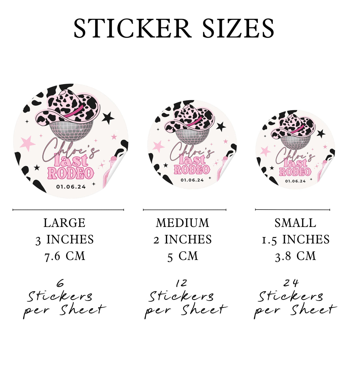 LAST RODEO HEN PARTY STICKERS