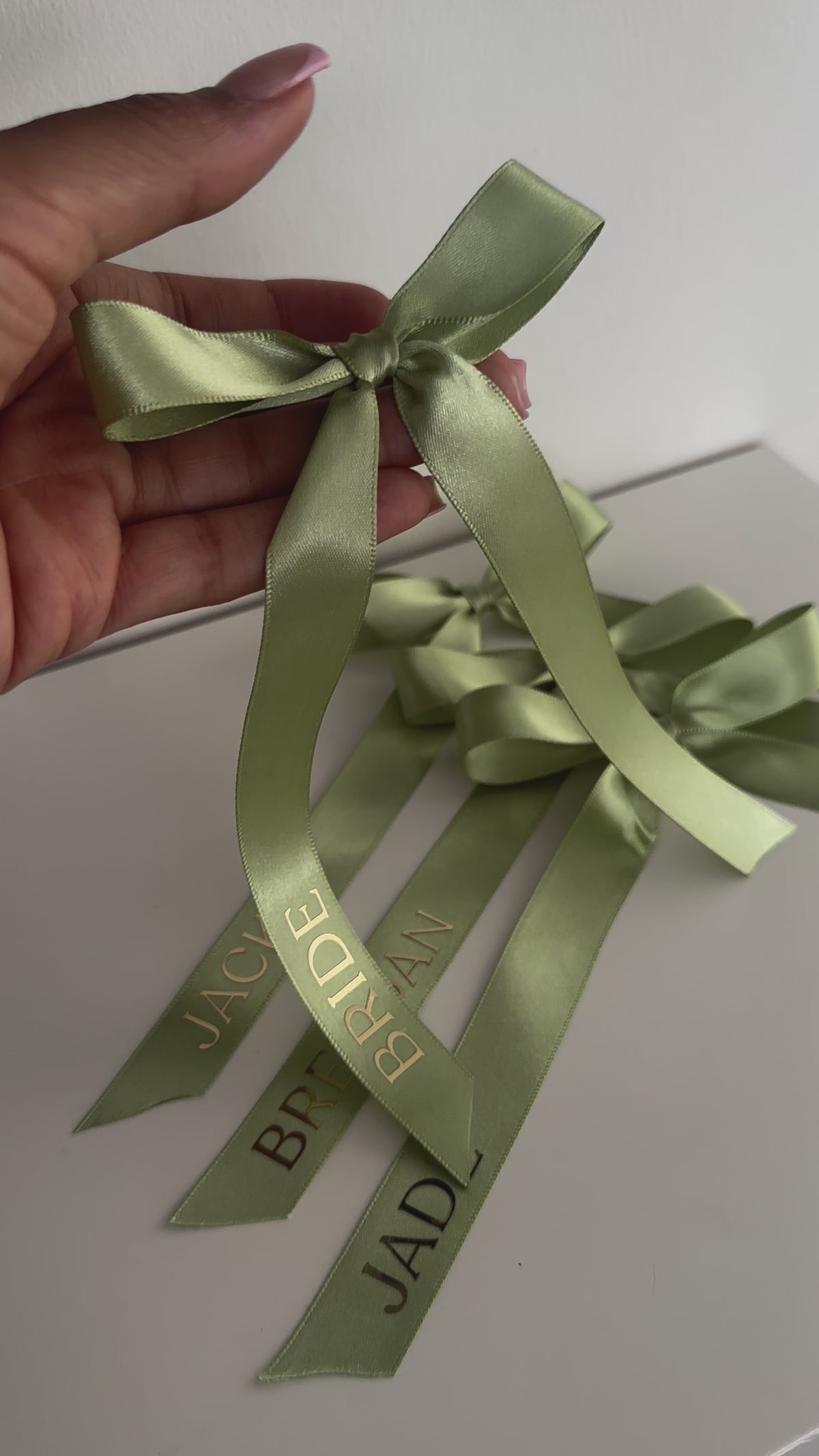 Pre-Tied Personalised Name Ribbons