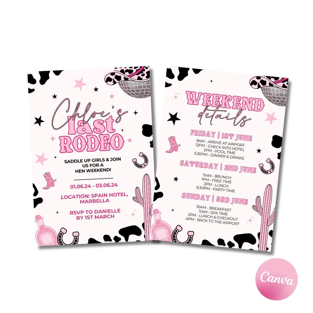 PERSONALISED LAST RODEO INVITE & ITINERARY - DIGITAL INVITE