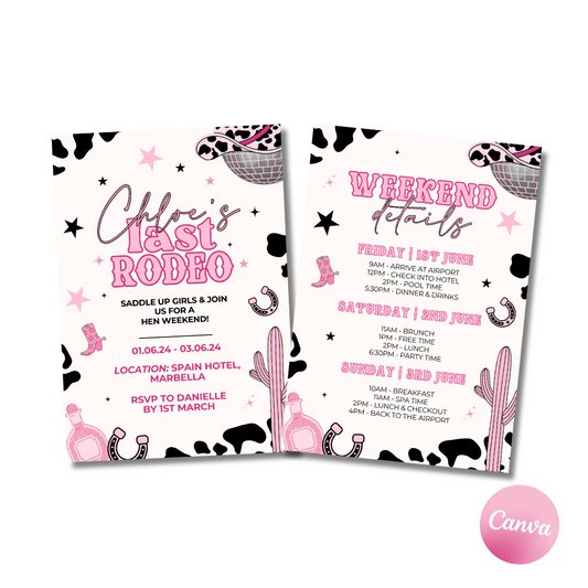 PERSONALISED LAST RODEO INVITE & ITINERARY - DIGITAL INVITE